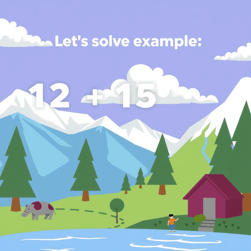 Illustration for the Addition of two digit numbers lesson on Math Lessons