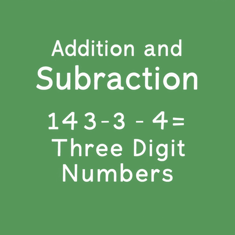 Illustration for the Addition and Subtraction of Three-Digit Numbers lesson on Math Lessons
