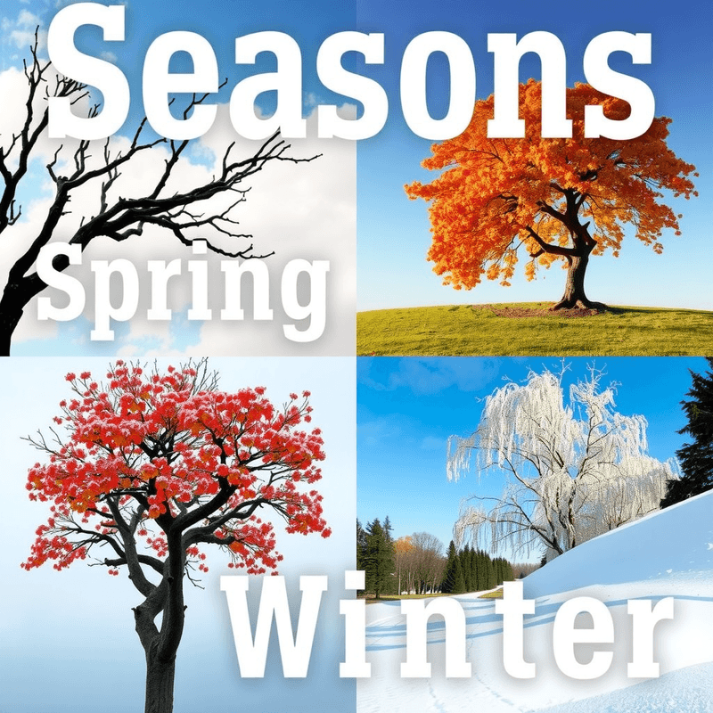 Illustration for the Seasons: Spring, Summer, Autumn, Winter lesson on Math Lessons